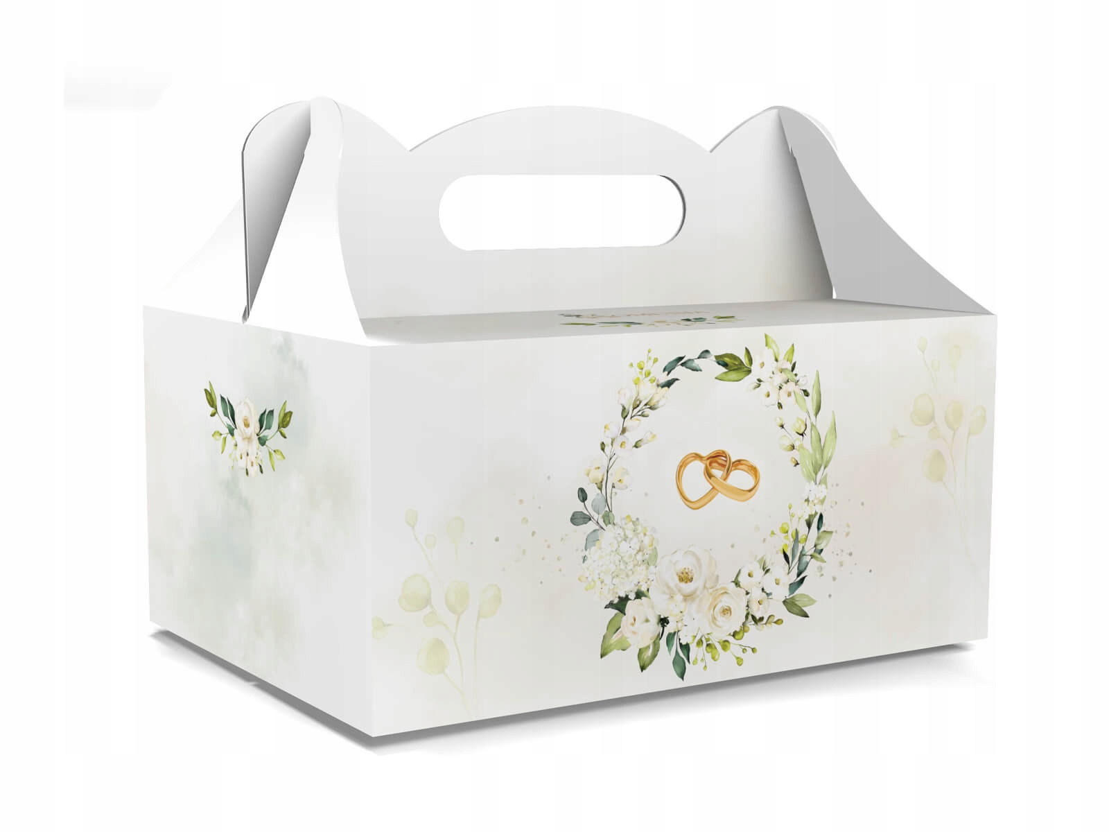 Pudełko na ciasto weselne biały