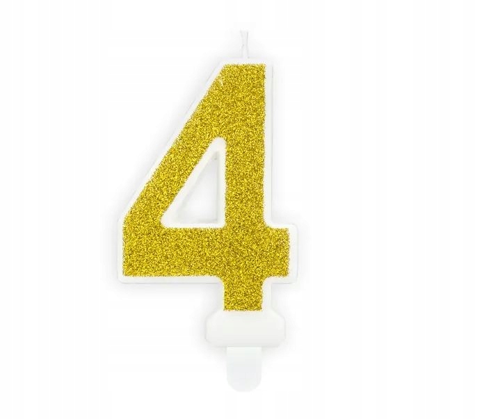 Świeczka urodzinowa świeczki cyferki numerki 4 złota ZŁOTO