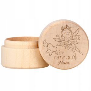 Pudełko na ząbek z grawerem mleczaki mleczne