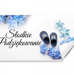 Podziękowania naklejki na ciasto Chrzest 20szt