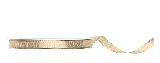 Taśma satynowa 6 m x 6 cm ZIMNY ZŁOTY