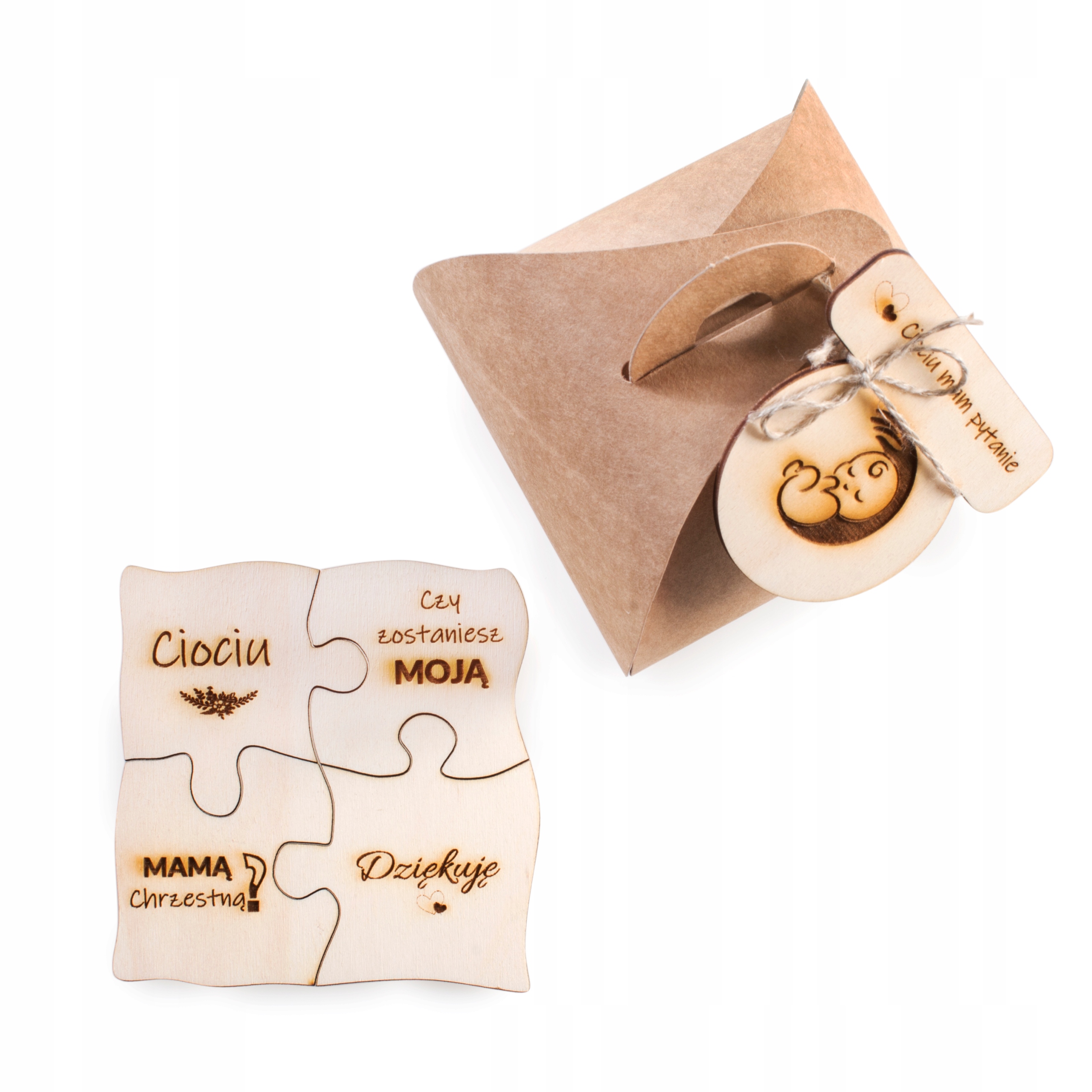 Kartka Pytanie zostaniesz Matką Chrzestną PUZZLE