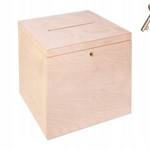 Pudełko skrzynka skrzynia na koperty drewniana EKO