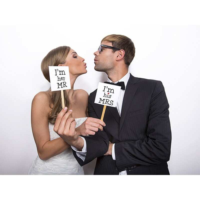 Tabliczki do sesji zdjęciowej I'm his MRS/I'm her MR