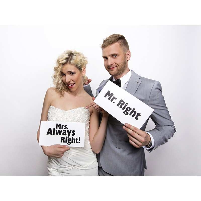 Tabliczki karteczki do sesji zdjęciowej Mr. Right/Mrs. Always Right!
