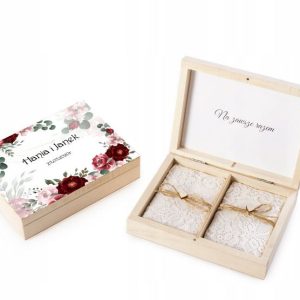 Szkatułka skrzynka skrzynia na obrączki pod kolorowy NADRUK