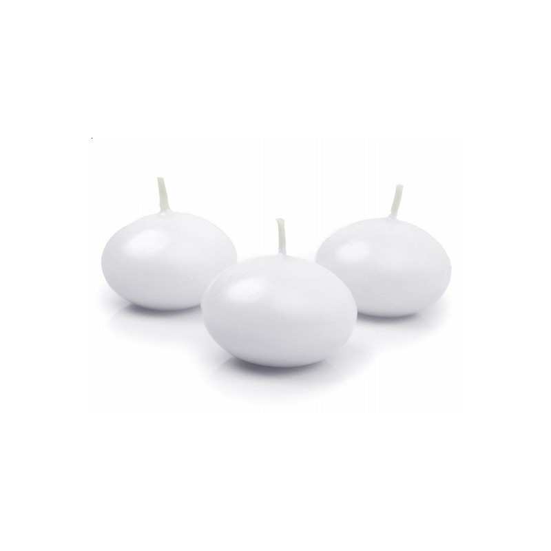 Świeca dysk pływający pływaczek 4 cm biały