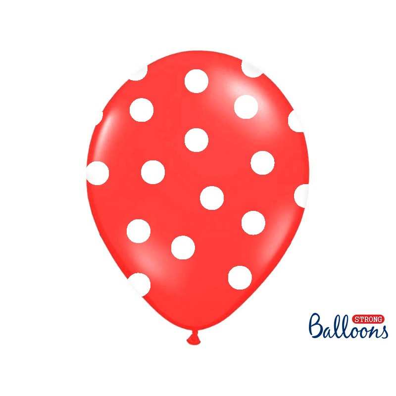 Balony białe w czerwone serca Kolekcja Biedronka