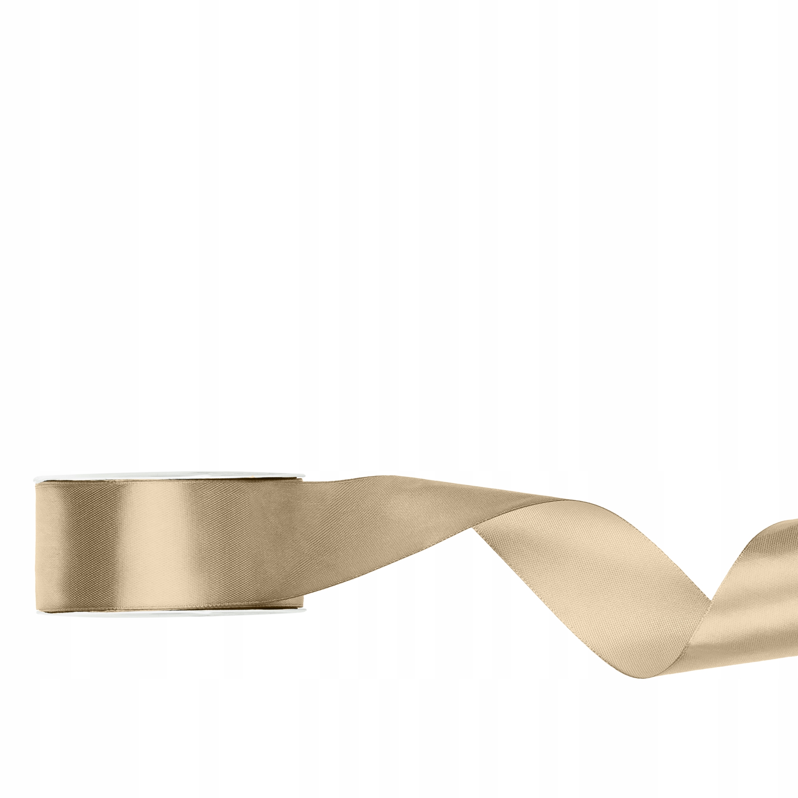 Taśma satynowa, tasiemki, wstążki 25 m x 2,5 cm ZIMNY ZŁOTY