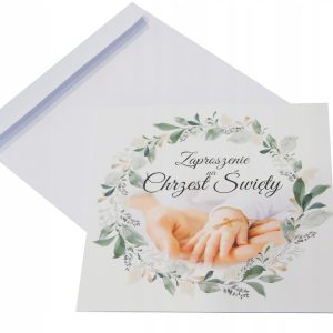 Zaproszenia na Chrzest Święty Chrzciny 5szt DŁONIE