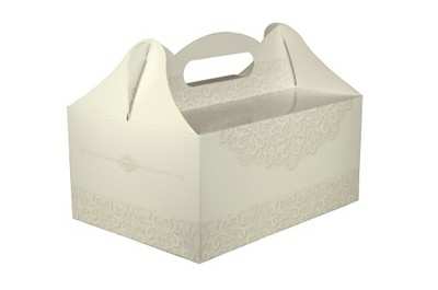 Pudełko na ciasto weselne pudełka tekturowe WZÓR SZARY