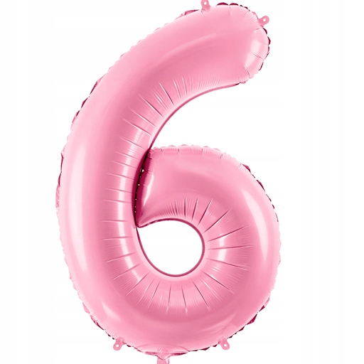 Balon foliowy różowy liczba 6 szóste Urodziny 86cm