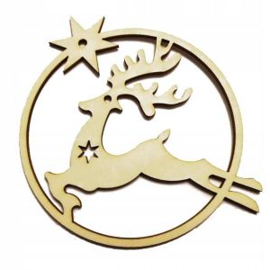 Renifer RENY dekoracja drewniana ze sklejki 12 cm ozdoba 3mm