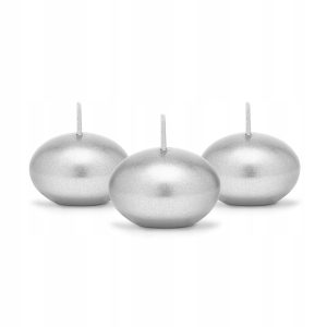 Świece pływające PartyDeco srebrne 4 cm 50 sztuk