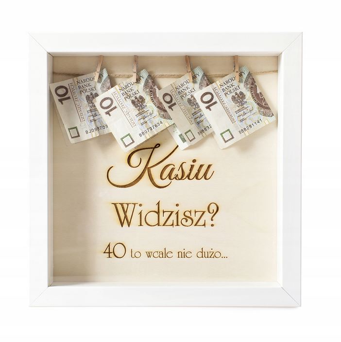 Ramka Prezent na okrągłe urodziny 30 40 50 60 70