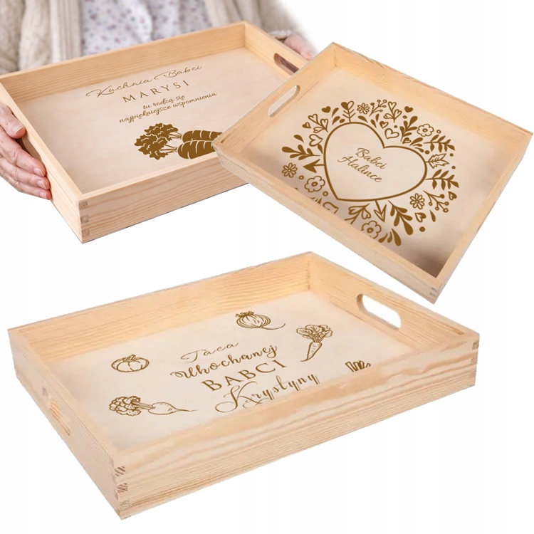 TACA do SERWOWANIA DUŻA XL UPOMINEK prezent na DZIEŃ BABCI DZIADKA GRAWER