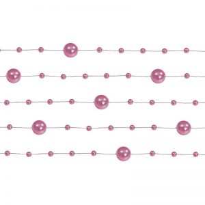 Girlanda perełkowa girlandy perłowe 5 szt 130 cm kolor jasny róż