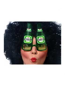 Okulary butelki piwa zielone piwo