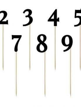 Numerki cyferki cyfry liczby na stół stoły CZARNE