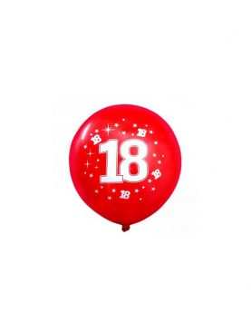 Balony urodzinowe 18 stka MEGA czerowny