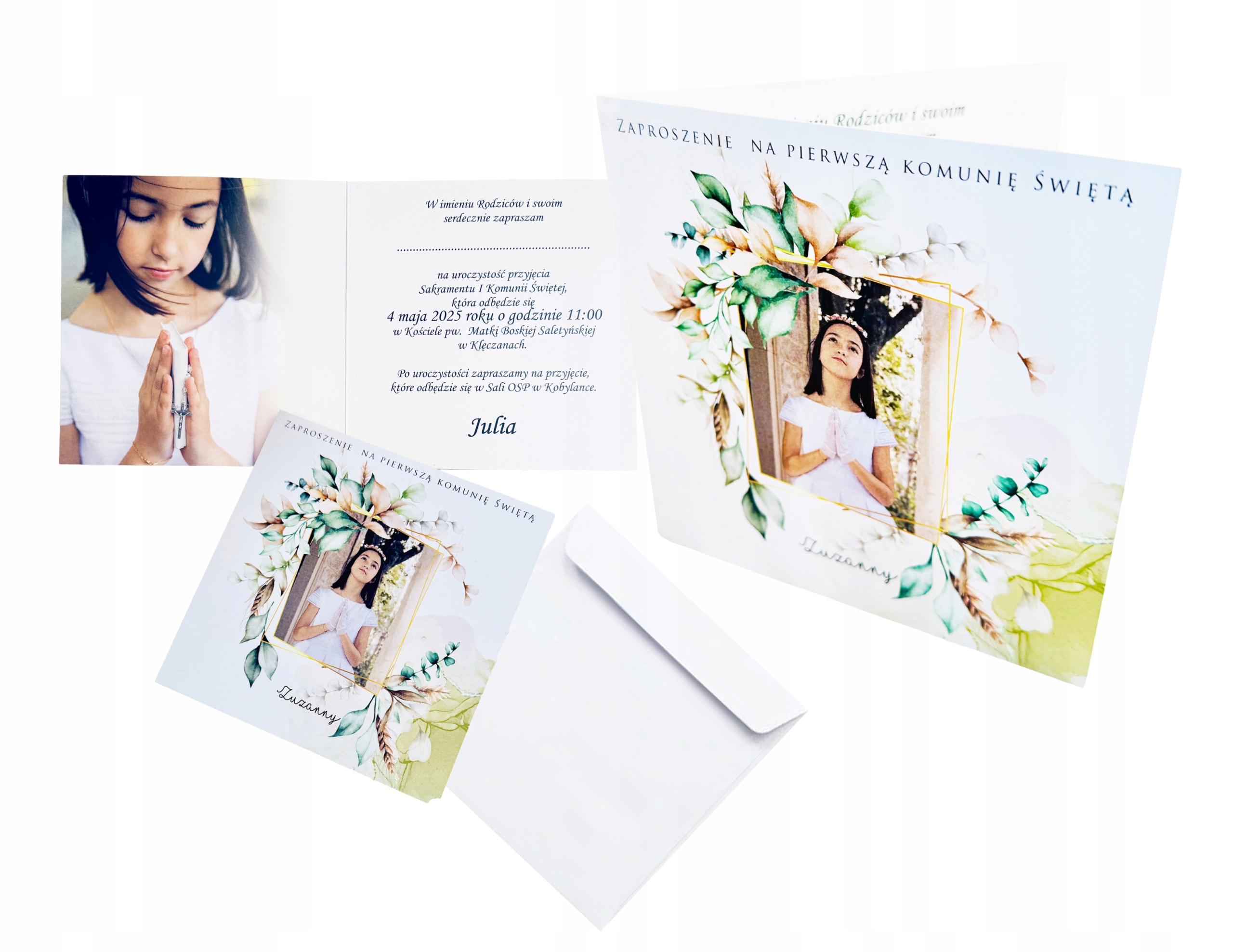 ZAPROSZENIE zaproszenia na Komunię KOMUNIJNE ze ZDJĘCIEM personalizowane