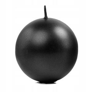 Świeca kula czarna PartyDeco SKUMET80-010