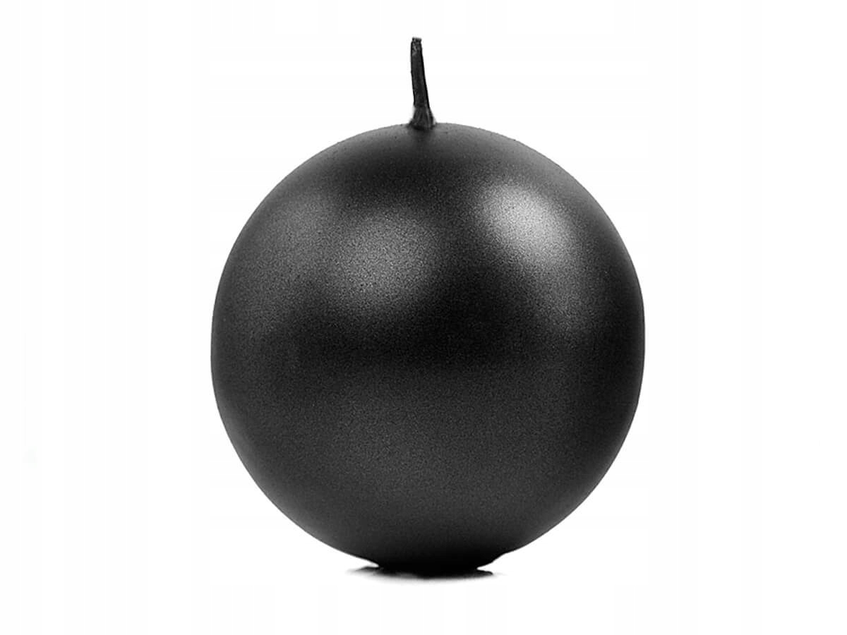 Świeca kula czarna PartyDeco SKUMET80-010