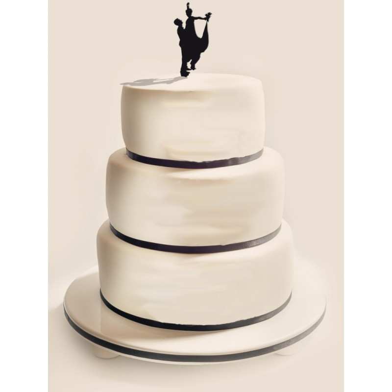 Figurka na tort z PLEXI czarna Wzór 3