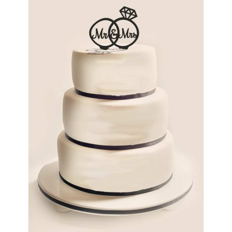 Figurka na tort z PLEXI czarna Wzór 10