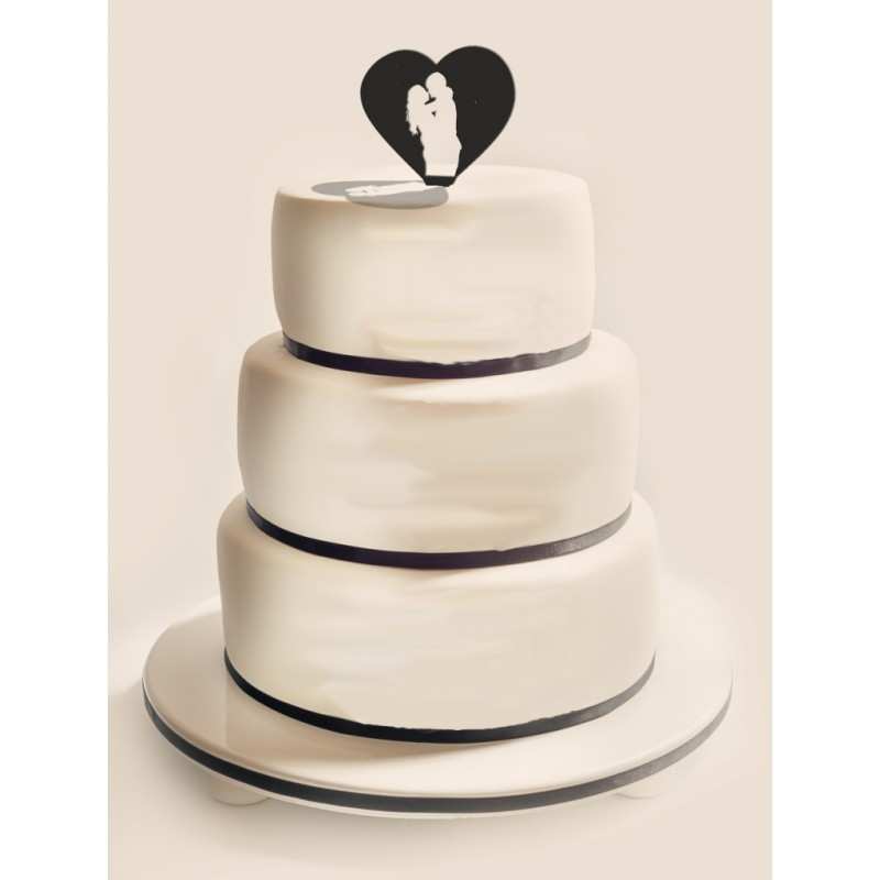 Figurka na tort z PLEXI czarna Wzór 13