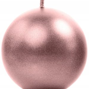 Świeca metalizowana Kula różowe złoto 8 cm