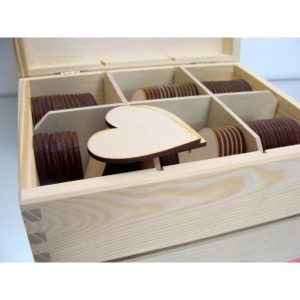 Serca drewniane DECOUPAGE 6 cm bez dziurki do skrzyneczek