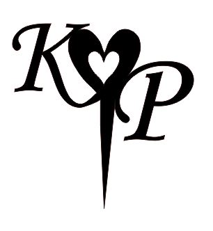 Figurka Topper toper na tort ślubny plexi INICJAŁY