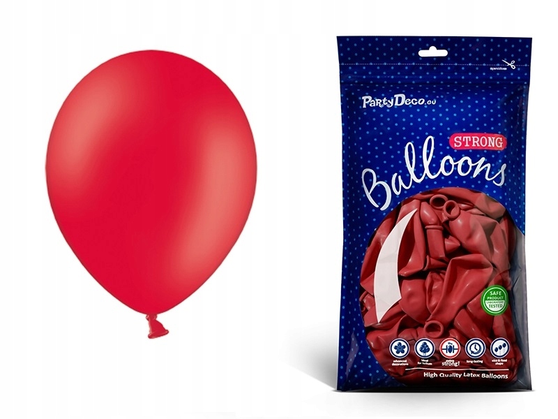 Balon balony czerwień czerwony pastelowy 23 cm 100 szt.