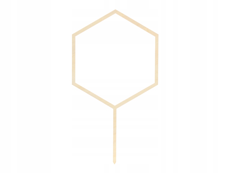 Topper drewniany na tort urodziny Heksagon 24cm