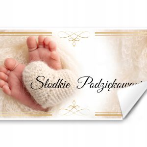 Podziękowania naklejki na ciasto Chrzest 20szt