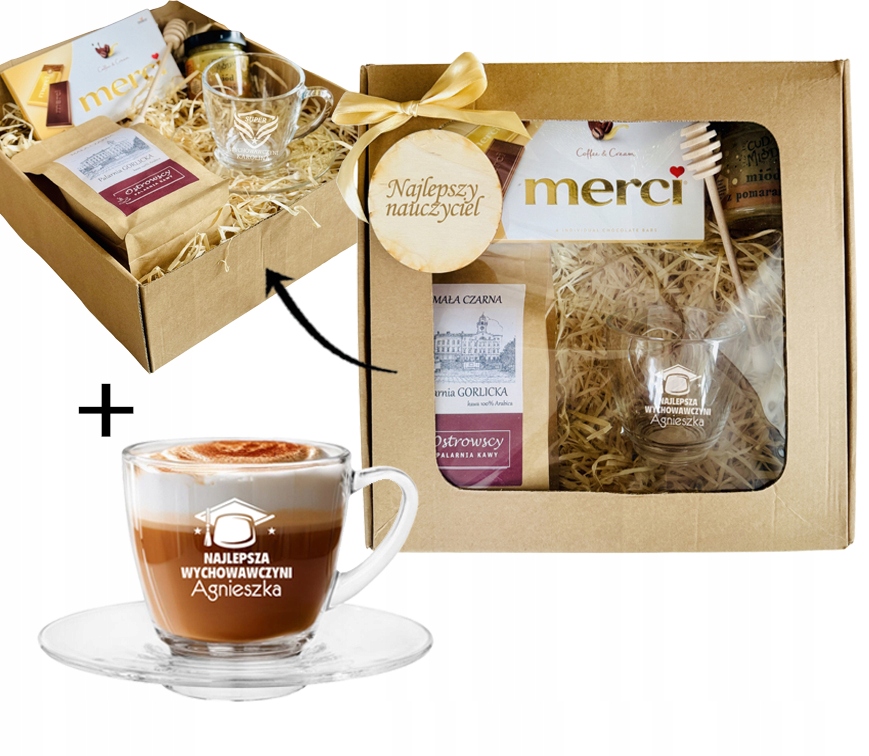 ZESTAW w pudełku PREZENT upominek z okazji na DZIEŃ NAUCZYCIELA z FILIŻANKĄ