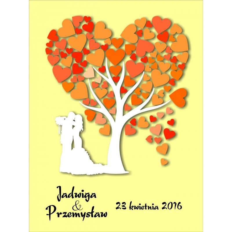 Drzewo plakat księga gości na półtnie nadruk