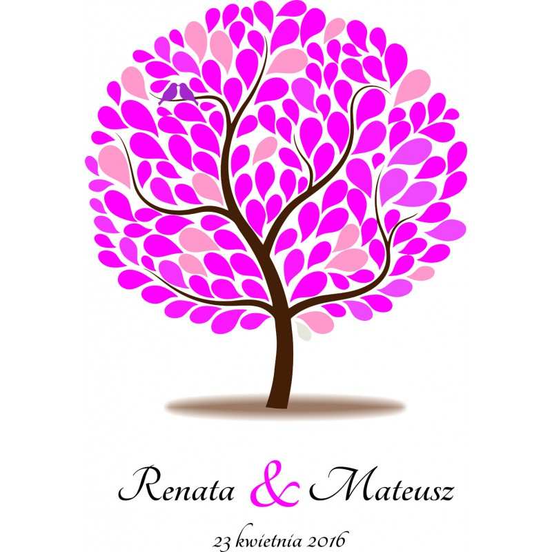 Drzewo plakat księga gości na półtnie nadruk