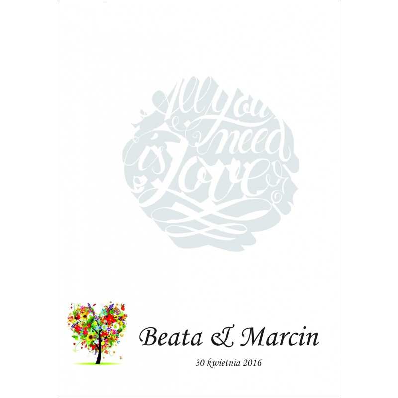 Drzewo plakat księga gości na półtnie nadruk