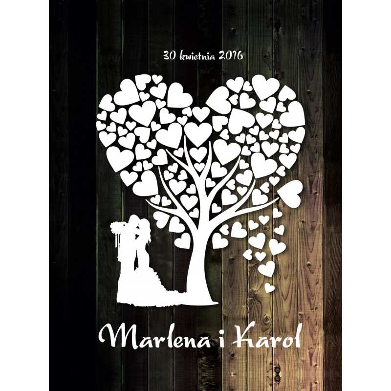 Drzewo plakat księga gości na półtnie nadruk