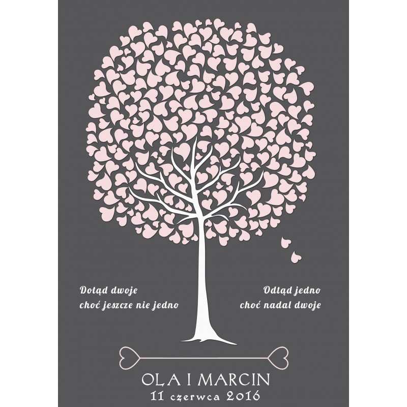 Drzewo plakat księga gości na półtnie nadruk