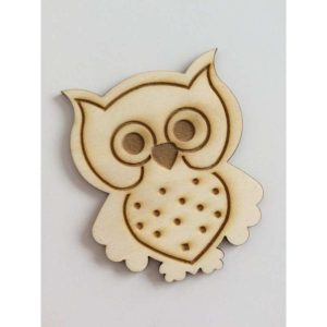 Sowa drewniana grawerowana 10 cm