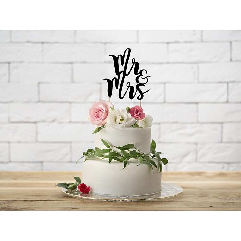 Figurka na tort TOPPER czarny MR & MRS