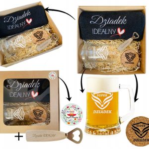 PREZENT UPOMINEK na DZIEŃ DZIADKA ręcznik kufel z uchem podkładka otwieracz