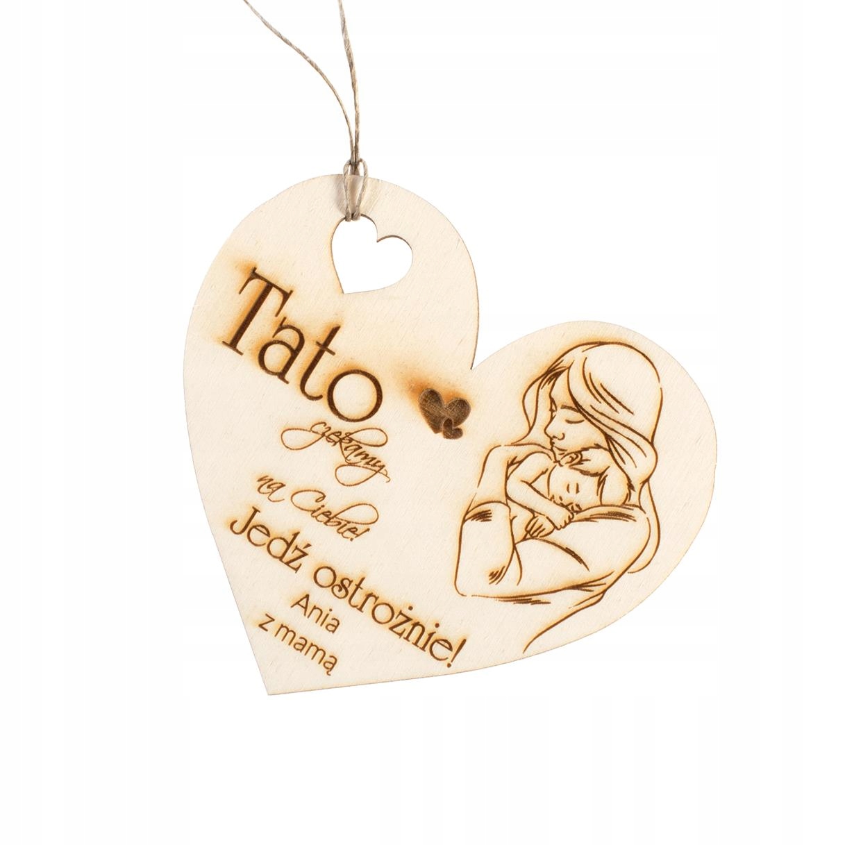 Zawieszka auta serce JEDŹ OSTROŻNIE dla taty