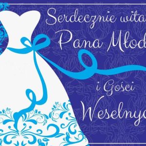 Plakat Witamy Gości Weselnych wzór GRANAT