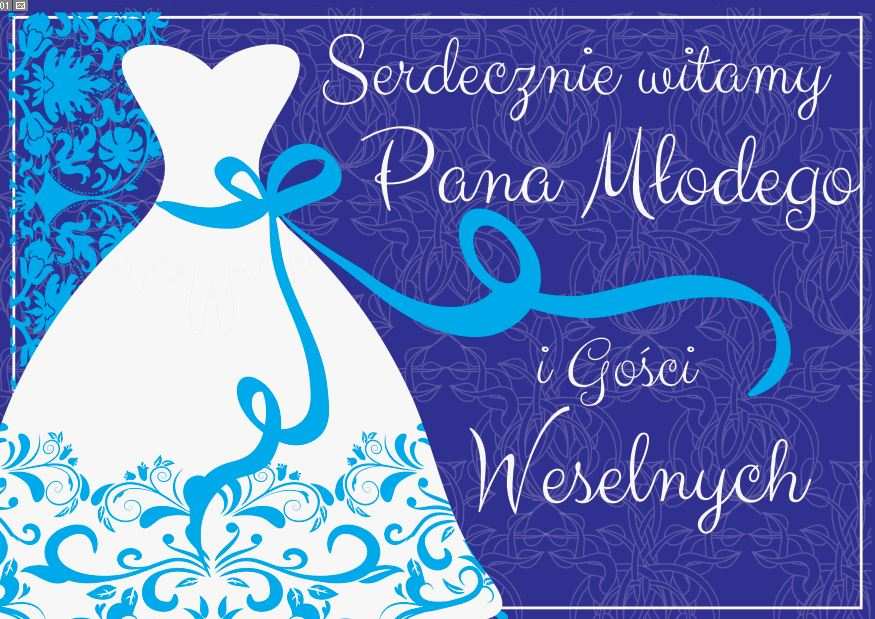 Plakat Witamy Gości Weselnych wzór GRANAT