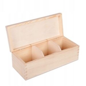 Skrzynka na herbatę herbaciarka 3 przegrody HERBAT