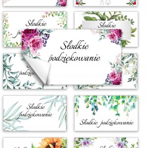 Etykiety naklejki na ciasto wesele ślub 20szt